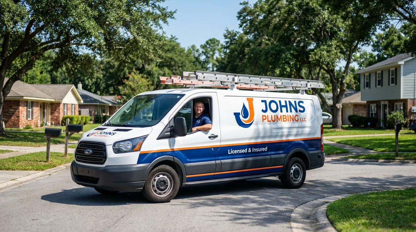 Johns Plumbing LLC service van in Cedar City, UT