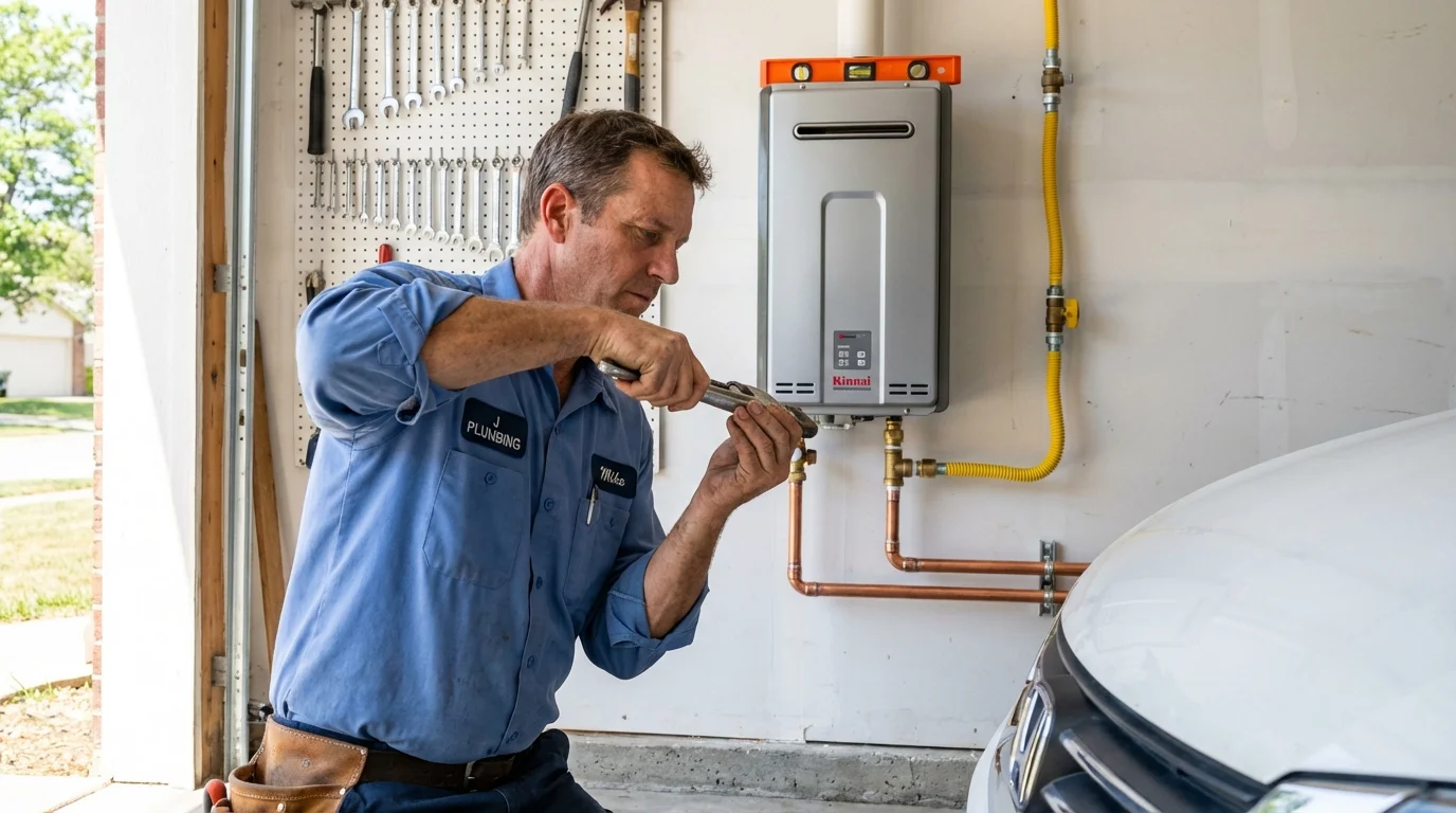 Tankless water heater installation by a Johns Plumbing LLC plumber in Cedar City