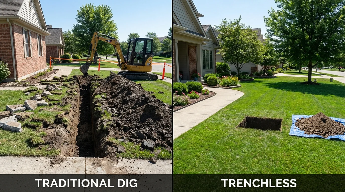 Trenchless sewer repair with minimal yard damage versus traditional excavation in Cedar City, UT